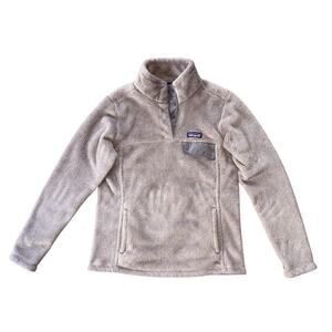 Patagonia Re-Tool Snap-T Fleece Tan & Gray Pullover Women's Medium